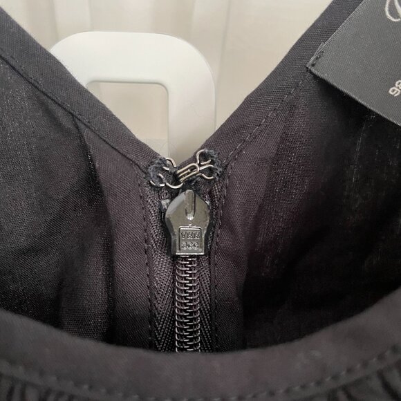 J.Crew V-back Puff-Sleeve Stretch Cotton Poplin Top | Black| Size 2 | NWOT - Picture 6 of 8